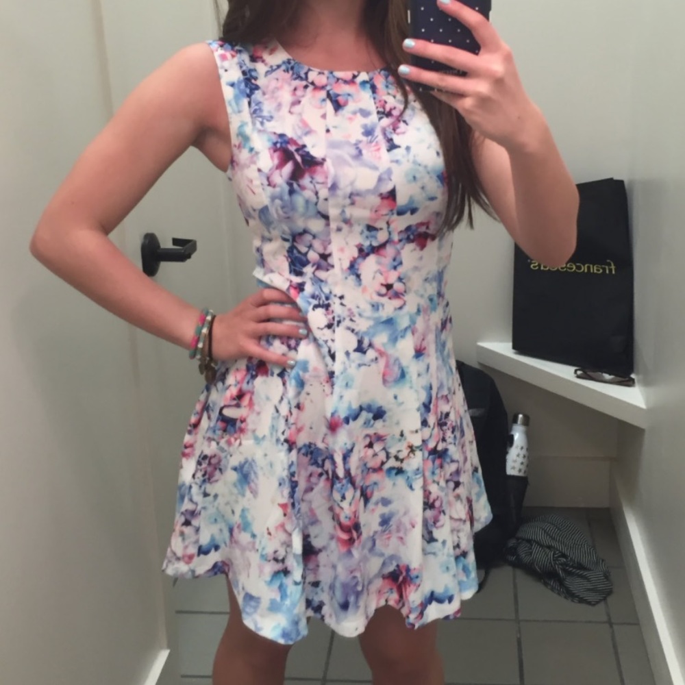 Floral Watercolor Fit and Flare Dress